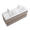 Тумба с четырьмя ящиками и раковиной на две чаши подвесная BelBagno KRAFT 120 Бежевый матовый, раковина BB-8099-120-2 KRAFT-1200-4C-SO-СO;BB-8099-120-2
