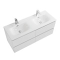 Тумба с четырьмя ящиками и раковиной на две чаши подвесная BelBagno KRAFT 120 Bianco Opaco, раковина BB-8099-120-2 KRAFT-1200-4C-SO-BO;BB-8099-120-2