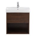 Тумба с раковиной подвесная с одним ящиком BelBagno NEON 60 Rovere Scuro, раковина белая NEON-600-1C-SO-RS;19060
