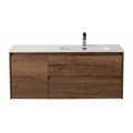 Тумба с раковиной подвесная с двумя ящиками и одной дверцей BelBagno KRAFT 120 Rovere Tabacco правая, раковина белая KRAFT-1200-2C-1A-SO-RT-R;BB1200ETL-R