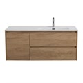 Тумба с раковиной подвесная с двумя ящиками и одной дверцей BelBagno KRAFT 120 Rovere Nebrasca Nature правая, раковина белая KRAFT-1200-2C-1A-SO-RNN-R;BB1200ETL-R