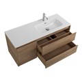 Тумба с раковиной подвесная с двумя ящиками и одной дверцей BelBagno KRAFT 120 Rovere Nebrasca Nature правая, раковина белая KRAFT-1200-2C-1A-SO-RNN-R;BB1200ETL-R
