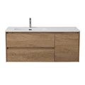 Тумба с раковиной подвесная с двумя ящиками и одной дверцей BelBagno KRAFT 120 Rovere Nebrasca Nature левая, раковина белая KRAFT-1200-2C-1A-SO-RNN-L;BB1200ETL-L