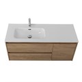 Тумба с раковиной подвесная с двумя ящиками и одной дверцей BelBagno KRAFT 120 Rovere Nebrasca Nature левая, раковина белая KRAFT-1200-2C-1A-SO-RNN-L;BB1200ETL-L