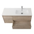 Тумба с раковиной подвесная с двумя ящиками и одной дверцей BelBagno KRAFT 120 Rovere Galifax Bianco правая, раковина белая KRAFT-1200-2C-1A-SO-RGB-R;BB1200ETL-R
