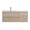 Тумба с раковиной подвесная с двумя ящиками и одной дверцей BelBagno KRAFT 120 Rovere Galifax Bianco левая, раковина белая KRAFT-1200-2C-1A-SO-RGB-L;BB1200ETL-L