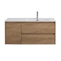 Тумба с раковиной подвесная с двумя ящиками и одной дверцей BelBagno KRAFT 100 Rovere Nebrasca Nature правая, раковина белая KRAFT-1000-2C-1A-SO-RNN-R;BB1000ETL-R