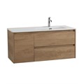Тумба с раковиной подвесная с двумя ящиками и одной дверцей BelBagno KRAFT 100 Rovere Nebrasca Nature правая, раковина белая KRAFT-1000-2C-1A-SO-RNN-R;BB1000ETL-R