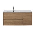 Тумба с раковиной подвесная с двумя ящиками и одной дверцей BelBagno KRAFT 100 Rovere Nebrasca Nature левая, раковина белая KRAFT-1000-2C-1A-SO-RNN-L;BB1000ETL-L