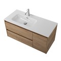 Тумба с раковиной подвесная с двумя ящиками и одной дверцей BelBagno KRAFT 100 Rovere Nebrasca Nature левая, раковина белая KRAFT-1000-2C-1A-SO-RNN-L;BB1000ETL-L