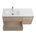 Тумба с раковиной подвесная с двумя ящиками и одной дверцей BelBagno KRAFT 100 Rovere Galifax Bianco левая, раковина белая KRAFT-1000-2C-1A-SO-RGB-L;BB1000ETL-L