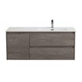 Тумба с раковиной подвесная с двумя ящиками и одной дверцей BelBagno KRAFT 100 Cemento Grigio правая, раковина белая KRAFT-1000-2C-1A-SO-CG-R;BB1000ETL-R