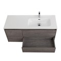 Тумба с раковиной подвесная с двумя ящиками и одной дверцей BelBagno KRAFT 100 Cemento Grigio правая, раковина белая KRAFT-1000-2C-1A-SO-CG-R;BB1000ETL-R