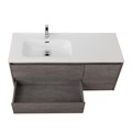 Тумба с раковиной подвесная с двумя ящиками и одной дверцей BelBagno KRAFT 100 Cemento Grigio левая, раковина белая KRAFT-1000-2C-1A-SO-CG-L;BB1000ETL-L
