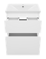 Лаки - 60 Тумба напольная  с 2 ящ., белая П-Лак-01060-0112Я