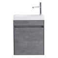 Тумба с раковиной подвесная с дверкой BelBagno PIETRA MINI 46-R Stucco Cemento, раковина белая PIETRA MINI-460-1A-SO-SCM-R;BB-460-PM-LVB