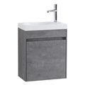 Тумба с раковиной подвесная с дверкой BelBagno PIETRA MINI 46-R Stucco Cemento, раковина белая PIETRA MINI-460-1A-SO-SCM-R;BB-460-PM-LVB