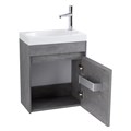 Тумба с раковиной подвесная с дверкой BelBagno PIETRA MINI 46-R Stucco Cemento, раковина белая PIETRA MINI-460-1A-SO-SCM-R;BB-460-PM-LVB