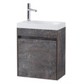 Тумба с раковиной подвесная с дверкой BelBagno PIETRA MINI 46-R Stone, раковина белая PIETRA MINI-460-1A-SO-PT-R;BB-460-PM-LVB