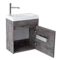 Тумба с раковиной подвесная с дверкой BelBagno PIETRA MINI 46-R Stone, раковина белая PIETRA MINI-460-1A-SO-PT-R;BB-460-PM-LVB