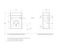 Тумба с раковиной подвесная с дверкой BelBagno PIETRA MINI 46-R Stone, раковина белая PIETRA MINI-460-1A-SO-PT-R;BB-460-PM-LVB