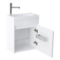 Тумба с раковиной подвесная с дверкой BelBagno PIETRA MINI 46-R Bianco Lucido, раковина белая PIETRA MINI-460-1A-SO-BL-R;BB-460-PM-LVB