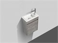 Тумба с раковиной подвесная с дверкой BelBagno PIETRA MINI 46-L Stucco Cemento, раковина белая PIETRA MINI-460-1A-SO-SCM-L;BB-460-PM-LVB