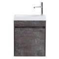 Тумба с раковиной подвесная с дверкой BelBagno PIETRA MINI 46-L Stone, раковина белая PIETRA MINI-460-1A-SO-PT-L;BB-460-PM-LVB