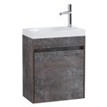 Тумба с раковиной подвесная с дверкой BelBagno PIETRA MINI 46-L Stone, раковина белая PIETRA MINI-460-1A-SO-PT-L;BB-460-PM-LVB