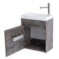 Тумба с раковиной подвесная с дверкой BelBagno PIETRA MINI 46-L Stone, раковина белая PIETRA MINI-460-1A-SO-PT-L;BB-460-PM-LVB