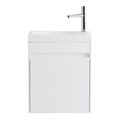 Тумба с раковиной подвесная с дверкой BelBagno PIETRA MINI 46-L Bianco Lucido, раковина белая PIETRA MINI-460-1A-SO-BL-L;BB-460-PM-LVB