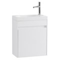 Тумба с раковиной подвесная с дверкой BelBagno PIETRA MINI 46-L Bianco Lucido, раковина белая PIETRA MINI-460-1A-SO-BL-L;BB-460-PM-LVB
