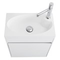 Тумба с раковиной подвесная с дверкой BelBagno PIETRA MINI 46-L Bianco Lucido, раковина белая PIETRA MINI-460-1A-SO-BL-L;BB-460-PM-LVB