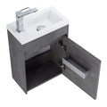 Тумба с раковиной подвесная с дверкой BelBagno PIETRA MINI 40-R Stucco Cemento, раковина белая PIETRA MINI-400-1A-SO-SCM-R;BB-400-PM-LVB