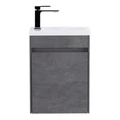 Тумба с раковиной подвесная с дверкой BelBagno PIETRA MINI 40-R Bianco Lucido, раковина белая PIETRA MINI-400-1A-SO-BL-R;BB-400-PM-LVB