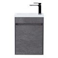 Тумба с раковиной подвесная с дверкой BelBagno PIETRA MINI 40-L Stucco Cemento, раковина белая PIETRA MINI-400-1A-SO-SCM-L;BB-400-PM-LVB