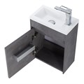 Тумба с раковиной подвесная с дверкой BelBagno PIETRA MINI 40-L Stucco Cemento, раковина белая PIETRA MINI-400-1A-SO-SCM-L;BB-400-PM-LVB