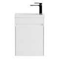 Тумба с раковиной подвесная с дверкой BelBagno PIETRA MINI 40-L Bianco Lucido, раковина белая PIETRA MINI-400-1A-SO-BL-L;BB-400-PM-LVB