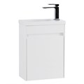 Тумба с раковиной подвесная с дверкой BelBagno PIETRA MINI 40-L Bianco Lucido, раковина белая PIETRA MINI-400-1A-SO-BL-L;BB-400-PM-LVB