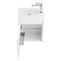 Тумба с раковиной подвесная с дверкой BelBagno PIETRA MINI 40-L Bianco Lucido, раковина белая PIETRA MINI-400-1A-SO-BL-L;BB-400-PM-LVB