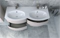 Тумба с раковиной подвесная на две чаши CEZARES VAGUE 138 Rovere Sbiancato 55282;50156;82412