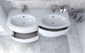 Тумба с раковиной подвесная на две чаши CEZARES VAGUE 138 Bianco Lucido 44220;50156;82412