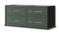 Тумба с раковиной подвесная на две чаши CEZARES ТИФФАНИ (TIFFANY) 120 Verde opaco, раковина белая 55332;50135