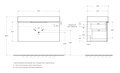 Тумба с раковиной подвесная выдвижными ящиком и внутренним ящиком CEZARES PREMIUM 90 Nero opaco, раковина белая 55402;50263