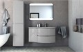Тумба с раковиной подвесная CEZARES VAGUE 104 Grigio Lucido, правосторонняя 50154;82408