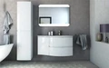 Тумба с раковиной подвесная CEZARES VAGUE 104 Bianco Lucido, правосторонняя 44220;50154;82408;44228