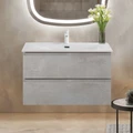 Тумба с раковиной подвесная CEZARES МОЛЬВЕНО (MOLVENO) 90 Beton, раковина белая CZR-8099-90/50 MOLVENO-90-2C-SO-BET;CZR-8099-90/50