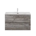 Тумба с раковиной подвесная CEZARES МОЛЬВЕНО (MOLVENO) 80 Legno Grigio, раковина белая CZR-8099-80/50 MOLVENO-80-2C-SO-LG;CZR-8099-80/50