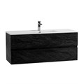 Тумба с раковиной подвесная CEZARES MOLVENO 46 120 Nero, раковина белая CZR-8002-120 MOLVENO 46-120-2C-SO-NR;CZR-8002-120