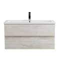 Тумба с раковиной подвесная CEZARES MOLVENO 46 100 Legno Bianco, раковина белая CZR-8070-100 MOLVENO 46-100-2C-SO-LB;CZR-8070-100